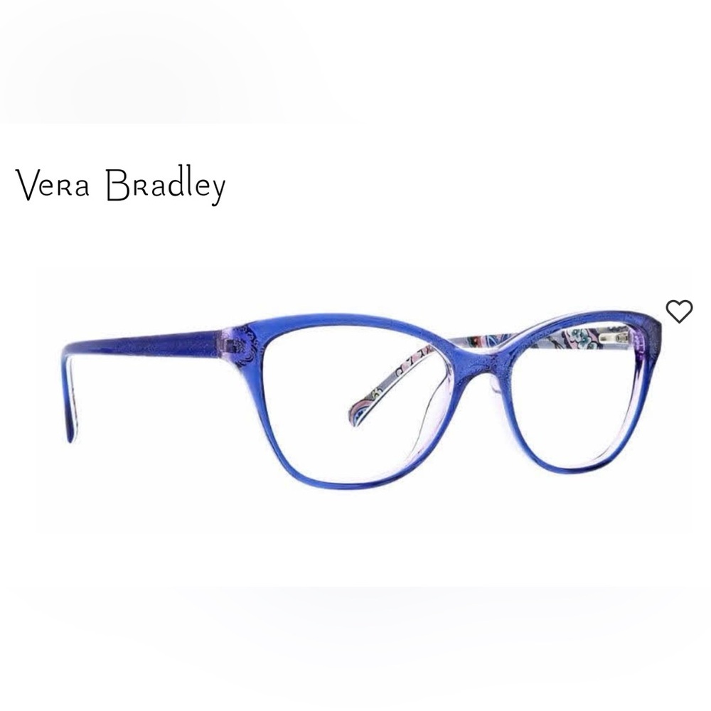 Vera Bradley Katia Eyeglass Frames Blue with Makani Paisley Pattern 52-16-140